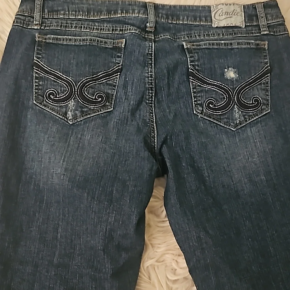 Candie’s Y2K Distressed Rhinestone Jeans Size 13 Juniors